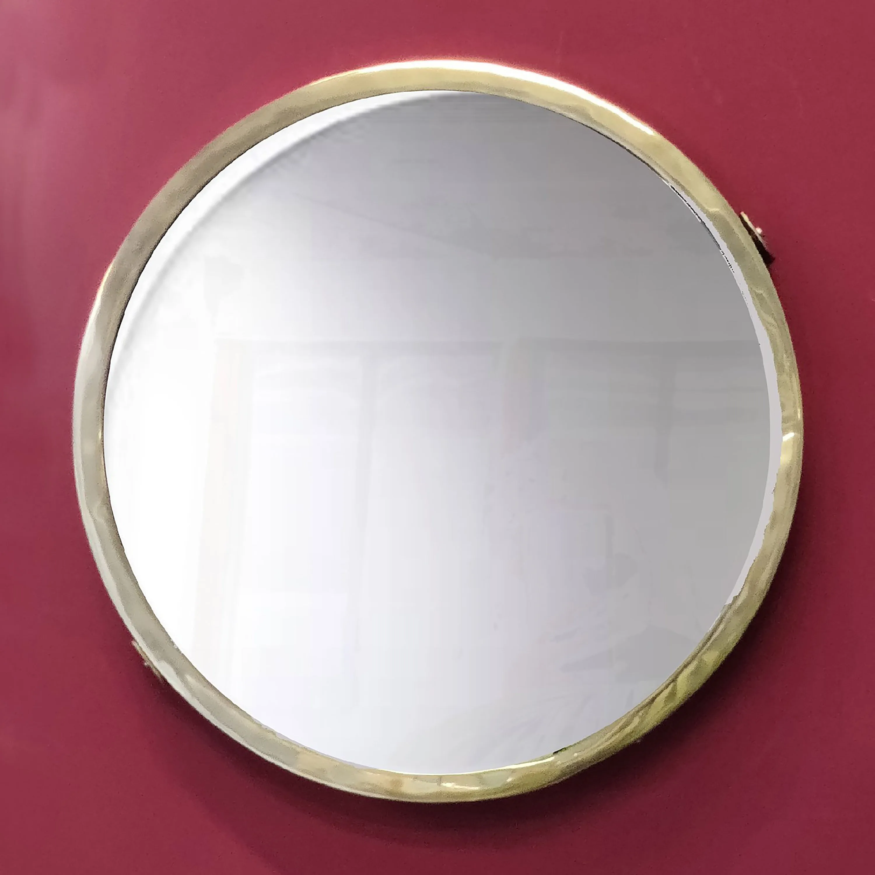 Elan Olivia Mirror- 12" (Round, Brass, Nickle Finish)