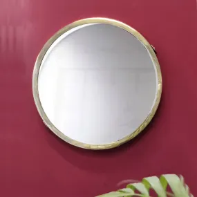 Elan Olivia Mirror- 12" (Round, Brass, Nickle Finish)