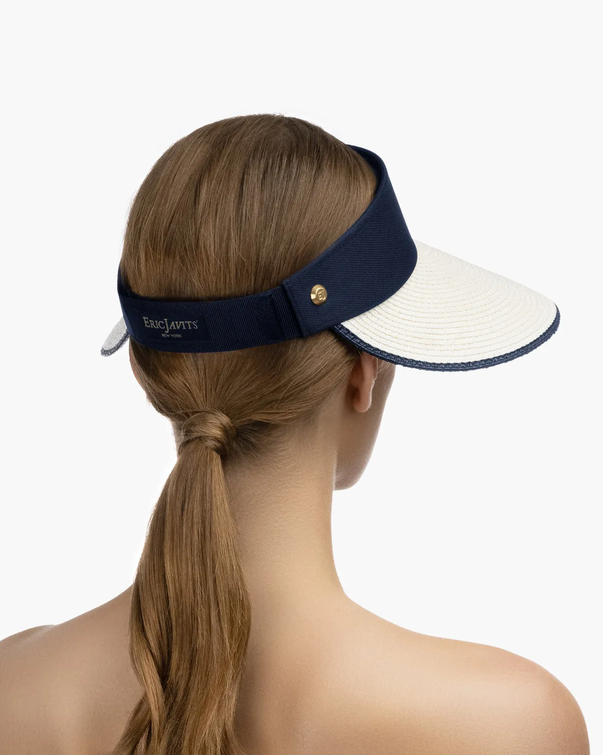 Eric Javitz Champ II Visor in White Mix/Navy