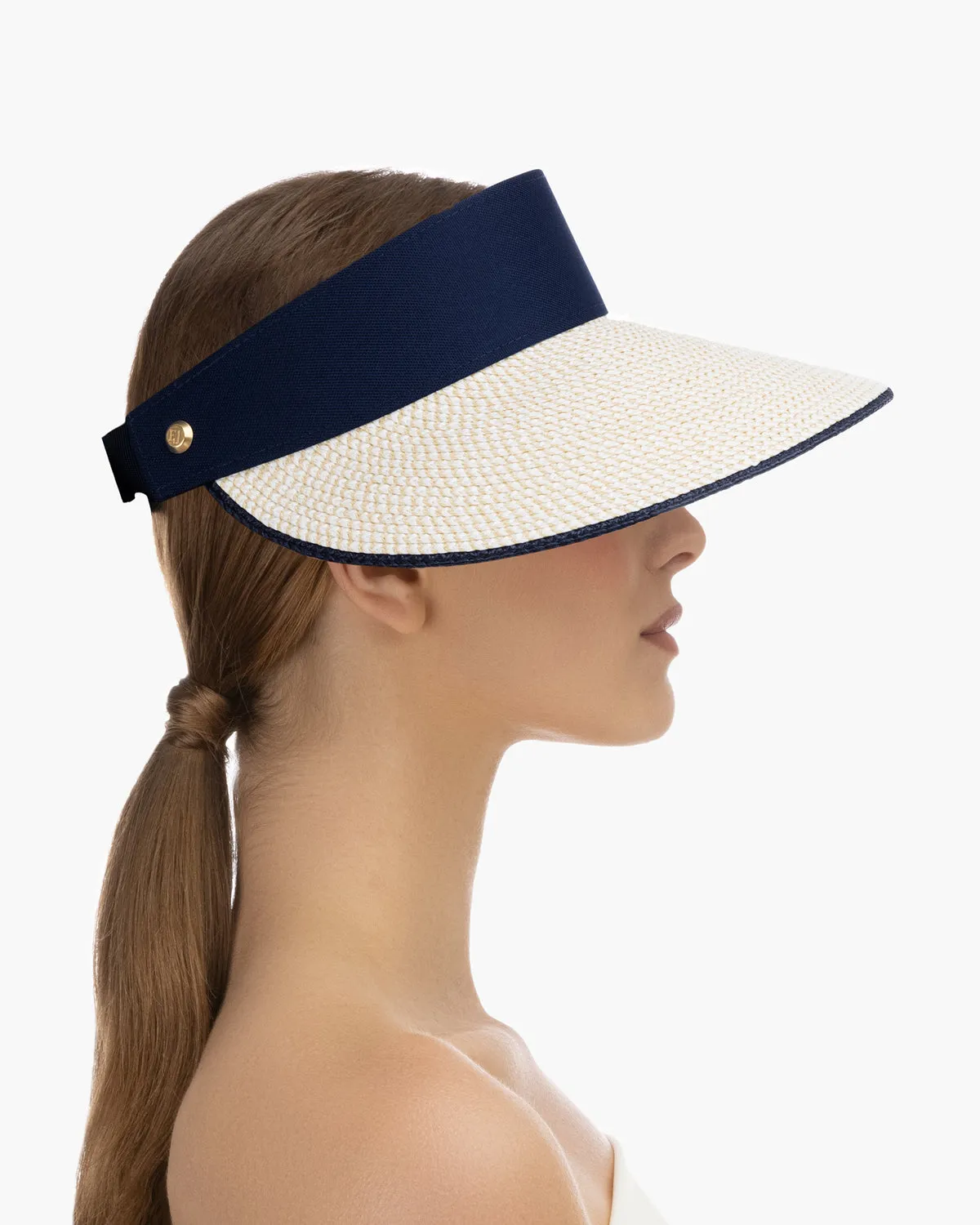Eric Javitz Champ II Visor in White Mix/Navy