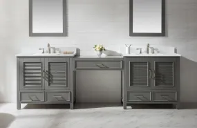Estate 102" Double Sink Bathroom Vanity Modular Set with White Quartz Top