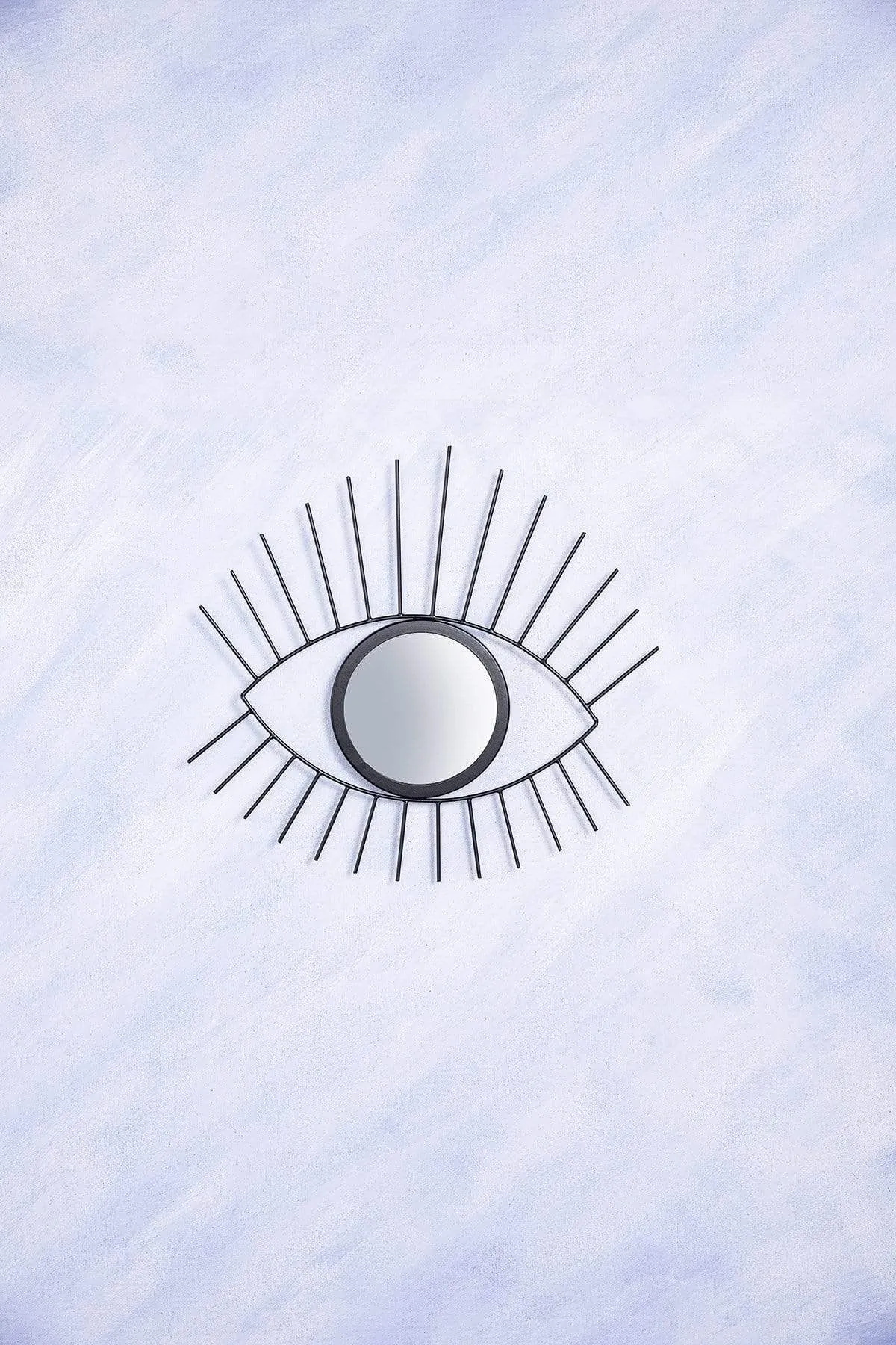 Eye On You Black Decorative Mirror (Metal And Glass)