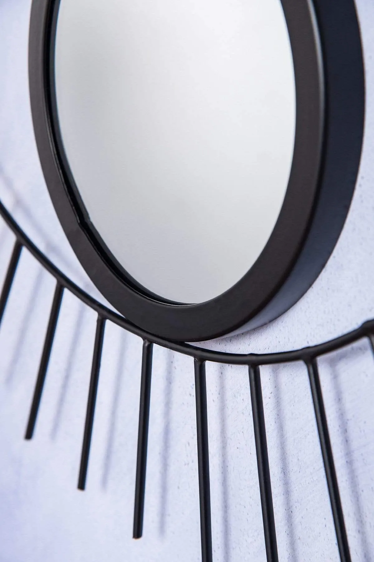 Eye On You Black Decorative Mirror (Metal And Glass)