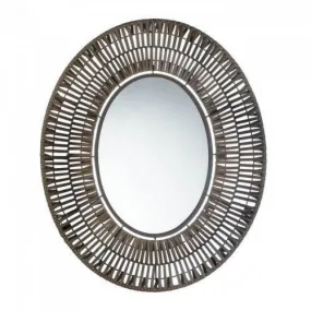 Faux Rattan Oblong Wall Mirror (pack of 1 EA)