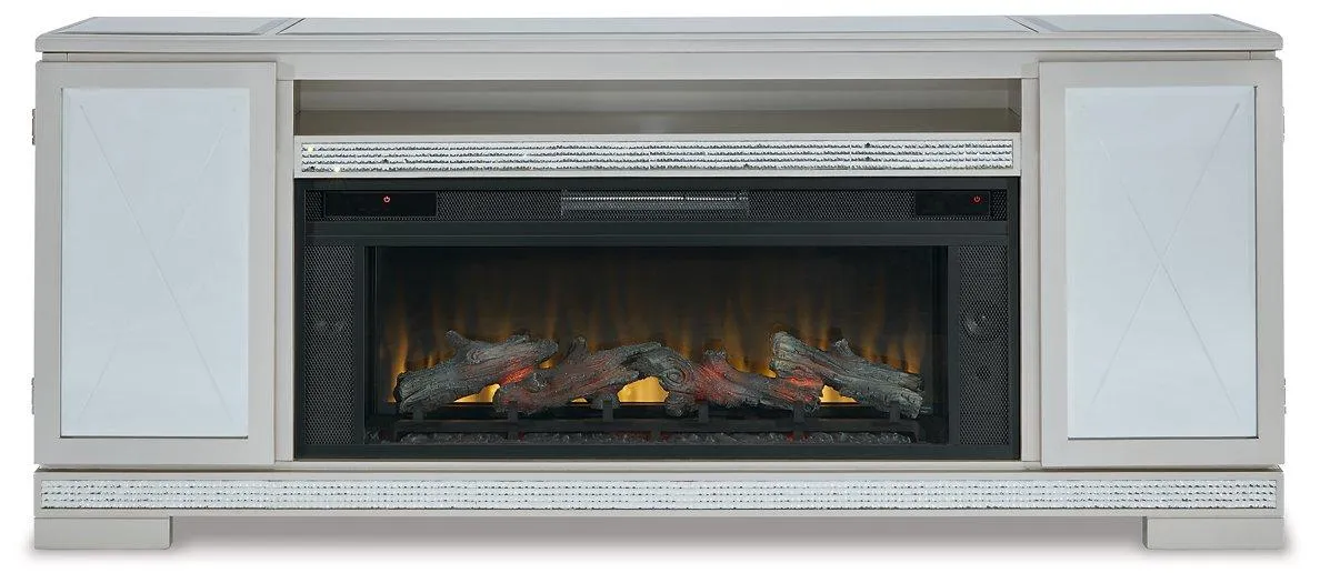 Flamory 72" TV Stand with Electric Fireplace
