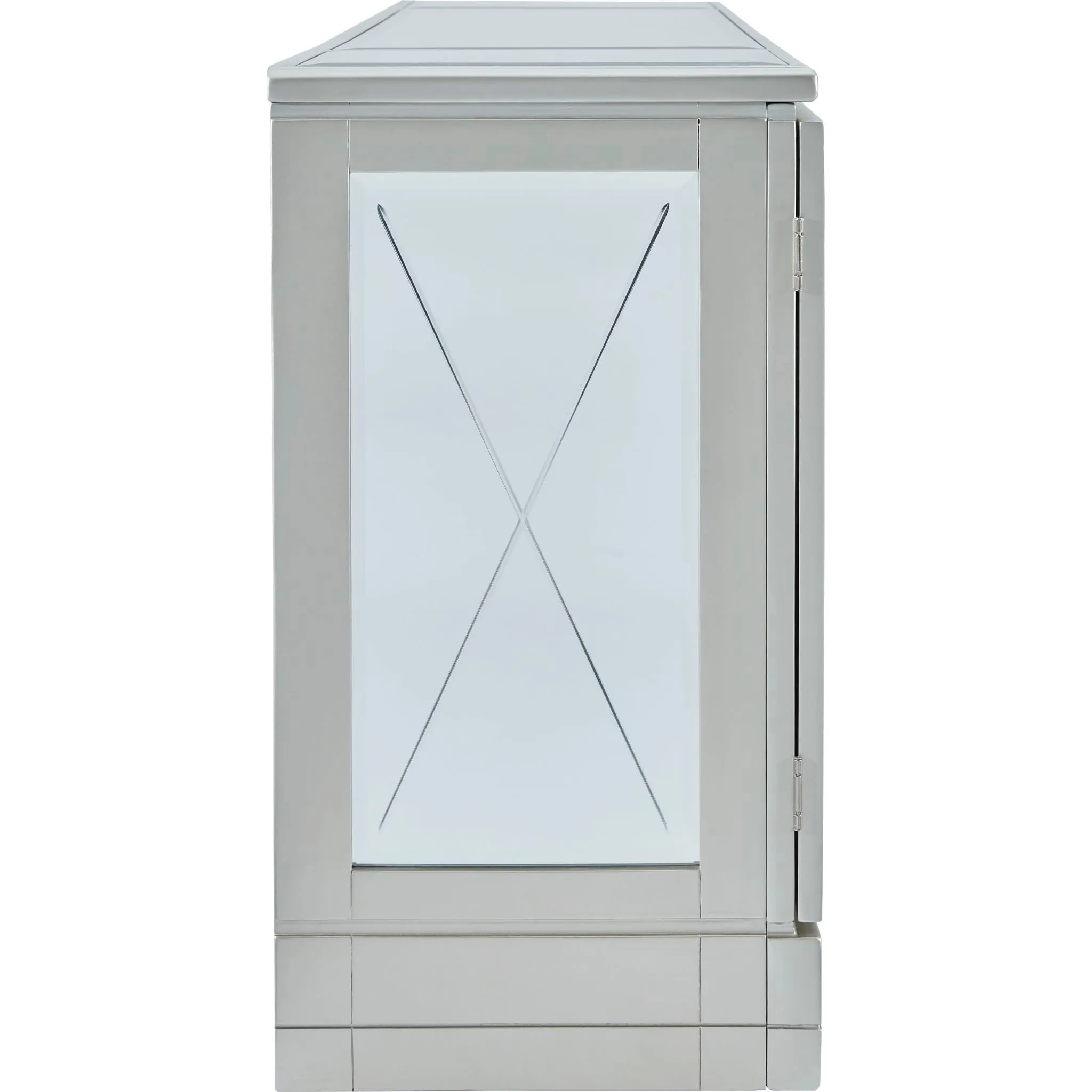 Flamory TV Stand with Fireplace - Silver