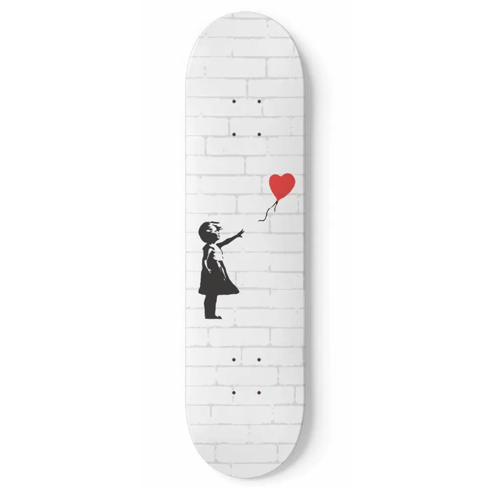 Girl With a Balloon Banksy Graffiti | Skateboard Wall Art, Mural & Skate Deck Art | Home Decor | Wall Decor