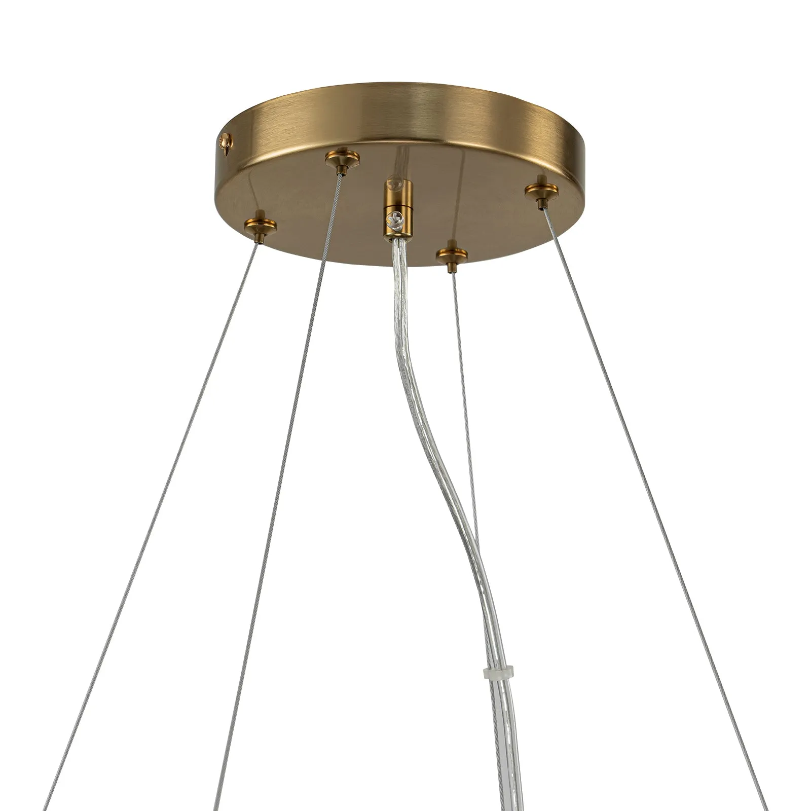 Glowlings 8-Light Modern 34"Wide Brass Textured Handcrafted Water Ripple Round Chandelier