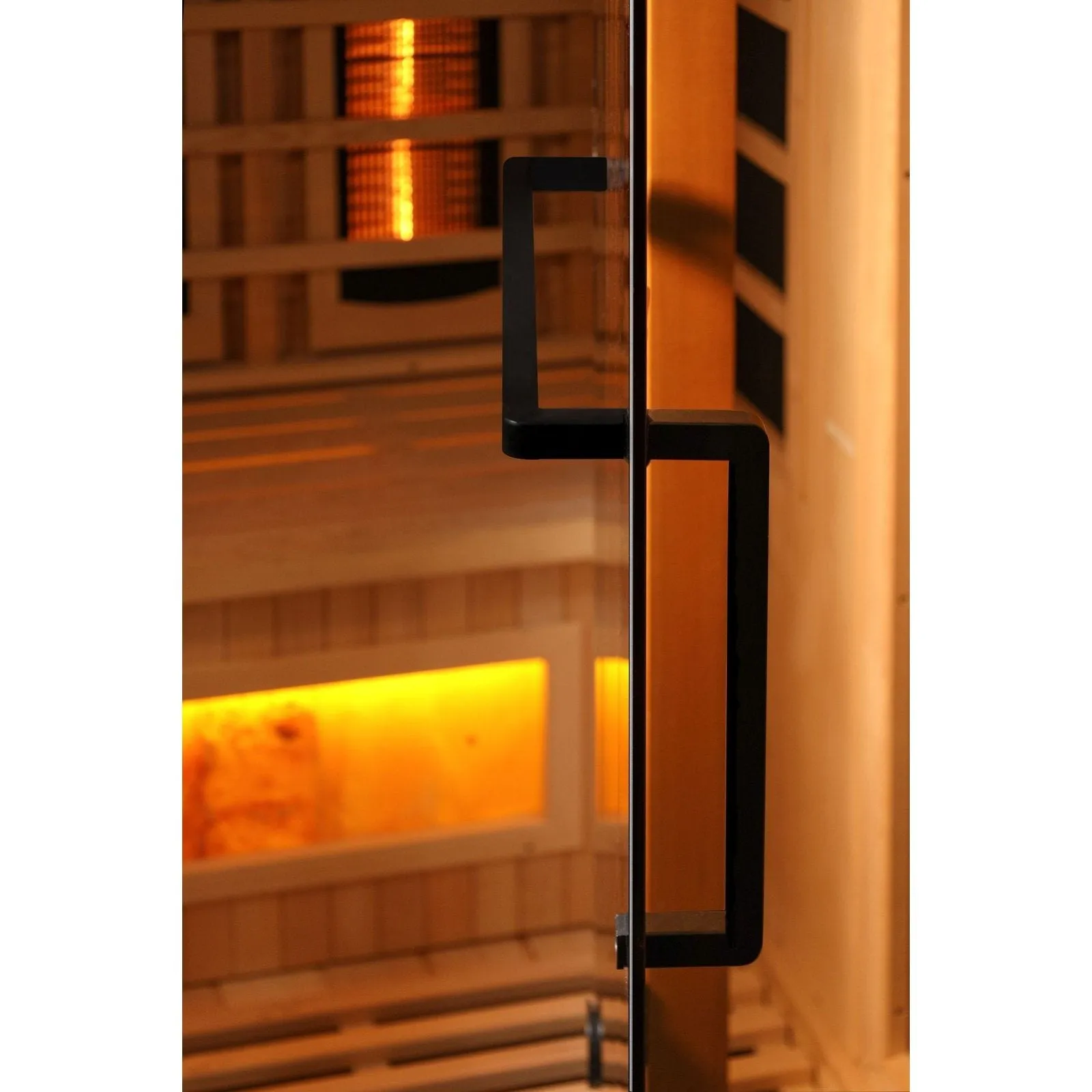 Golden Designs Hotel 3-Person Full Spectrum PureTech™ Near-Zero EMF FAR Infrared Sauna w/ Himalayan Salt Bar