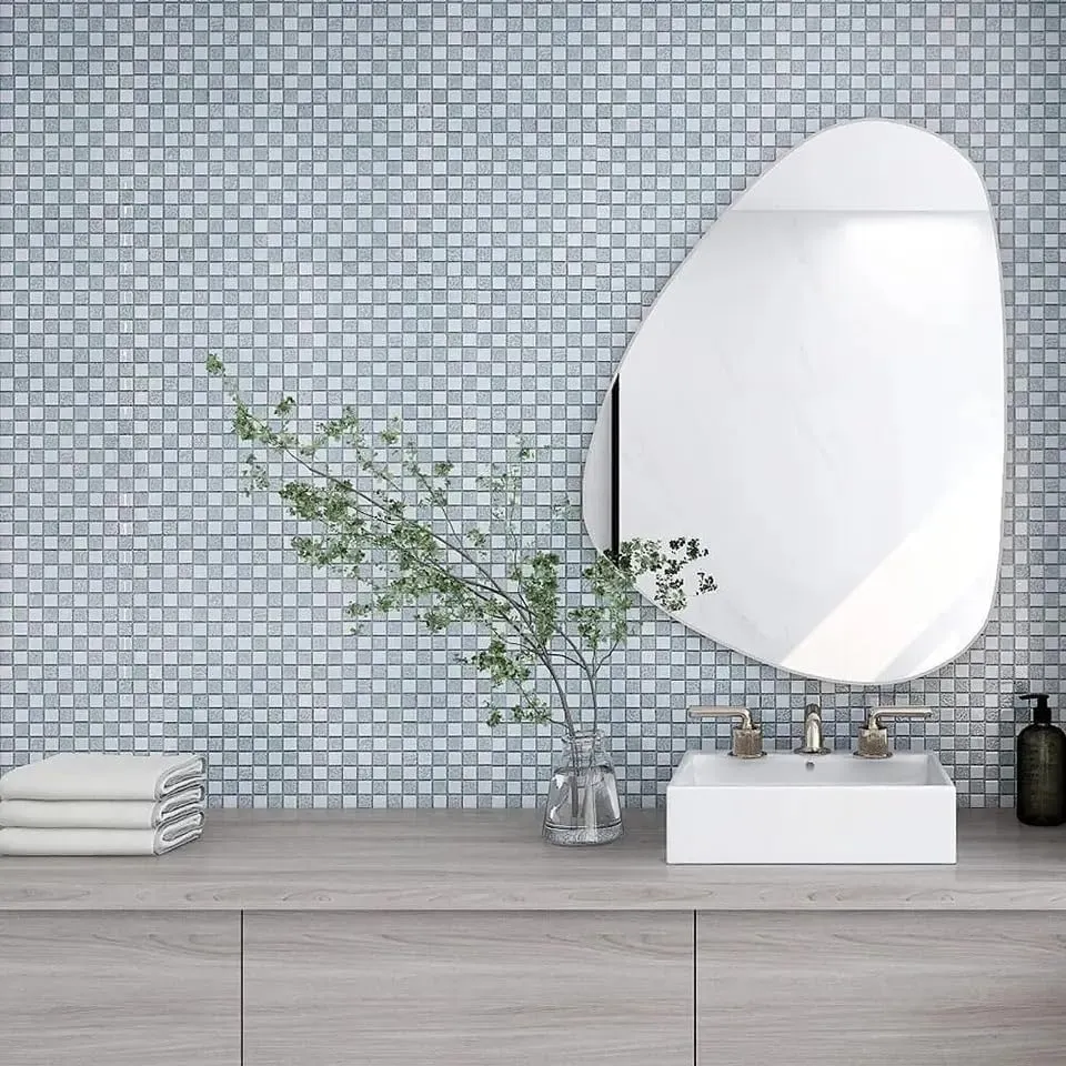 GOLKIPAR(LABEL) Chex Mirror Wall Sticker Self-Adhesive Real Glass Craft Mosaic Mirror Stickers Wall Mirror Sticker Sheets Making All Craft Work Mirrors Mosaic Tiles Mirror (Chex Mirror Tile_2 PC)