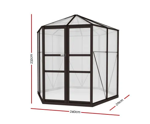 Greenfingers Greenhouse Aluminium & Polycarbonate 2.4MT