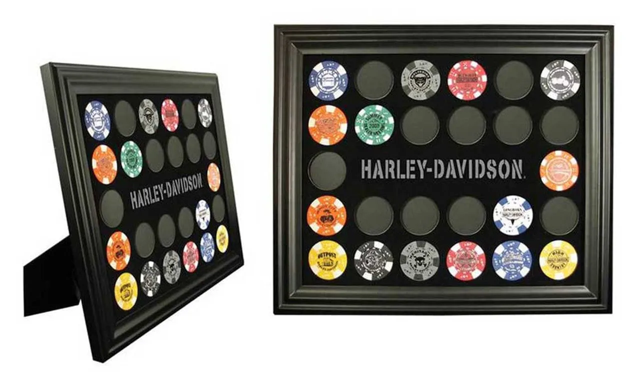 Harley-Davidson® Poker Chip Collector Frame, 26 chip