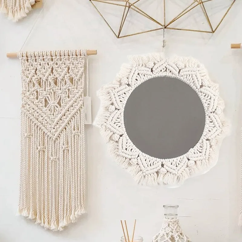 Home Decor Macrame Mirror