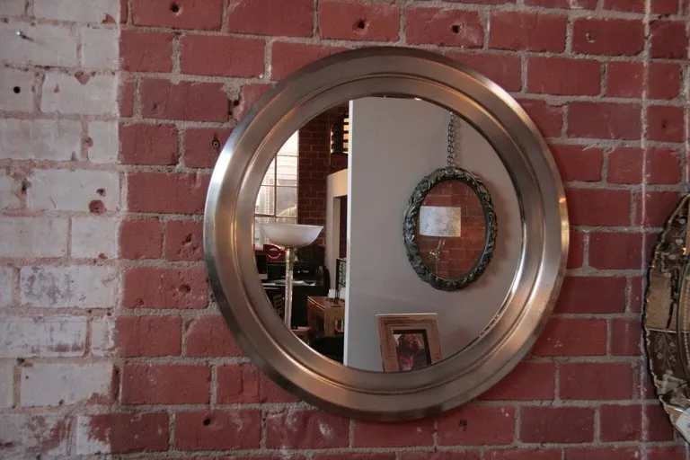 Italian 70's Stainless Sergio Mazza Mirror