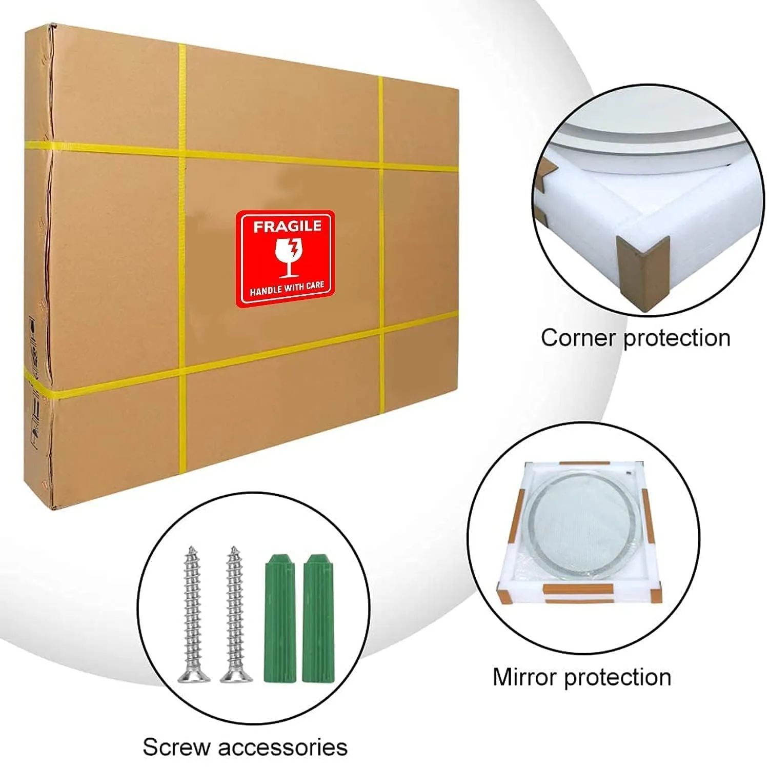 KALYAN TRADERS led Rectangular Wall Mounted Mirrors with Touch Sensor for Bathrooms and Bedroom Universal Rectangular Shape with Lighted Vanity Mirror and Anti-Fog led mirror-24x30.