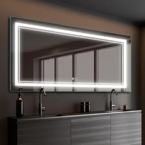 KALYAN TRADERS led Wall Mirror (Adujstable) Luxury Lighted Mirror with Touch Sensor for Beauty products, Wall Mount Rectangular Mirror size (24x30).
