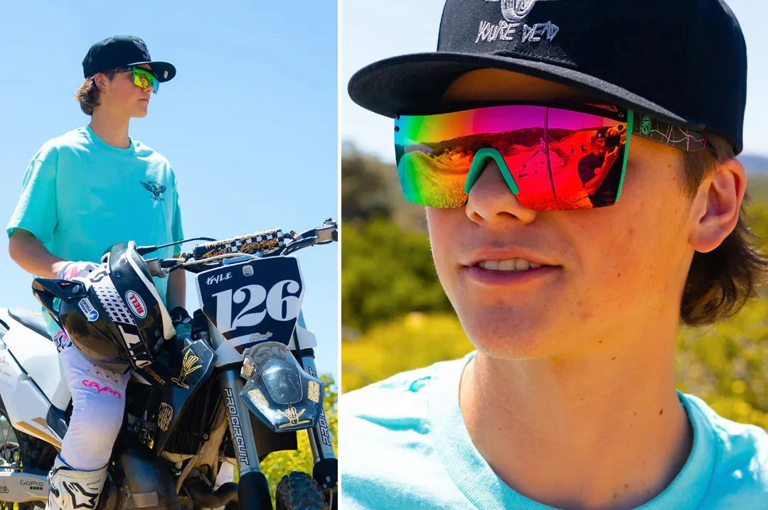 Lazer Face Sunglasses Aqua Frame Shreddy Crack Customs Z.87