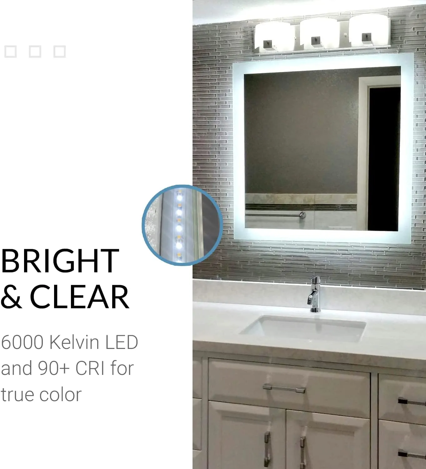 LED Bathroom Mirror with Lights Modern Home Decor (22" Wide X 62" Tall)