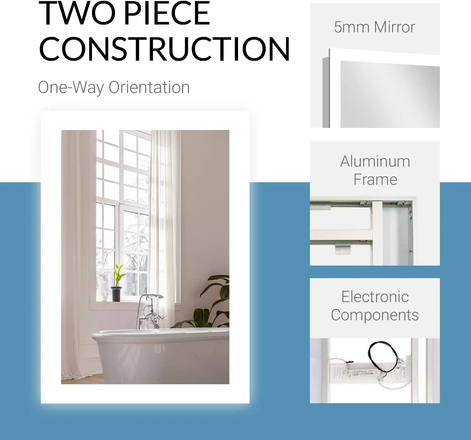LED Bathroom Mirror with Lights Modern Home Decor (22" Wide X 62" Tall)
