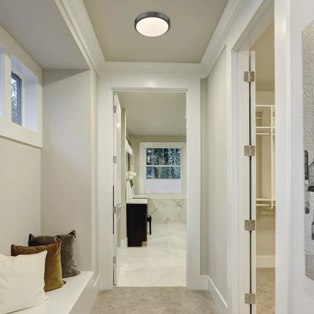 LED Flush Mount from the Gabi Collection in Matte Black Finish by Golden