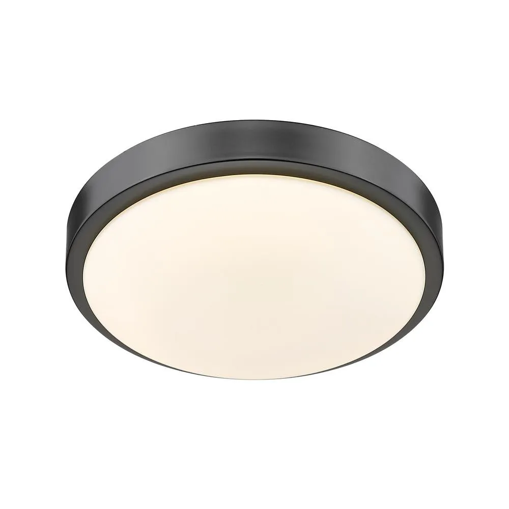 LED Flush Mount from the Gabi Collection in Matte Black Finish by Golden