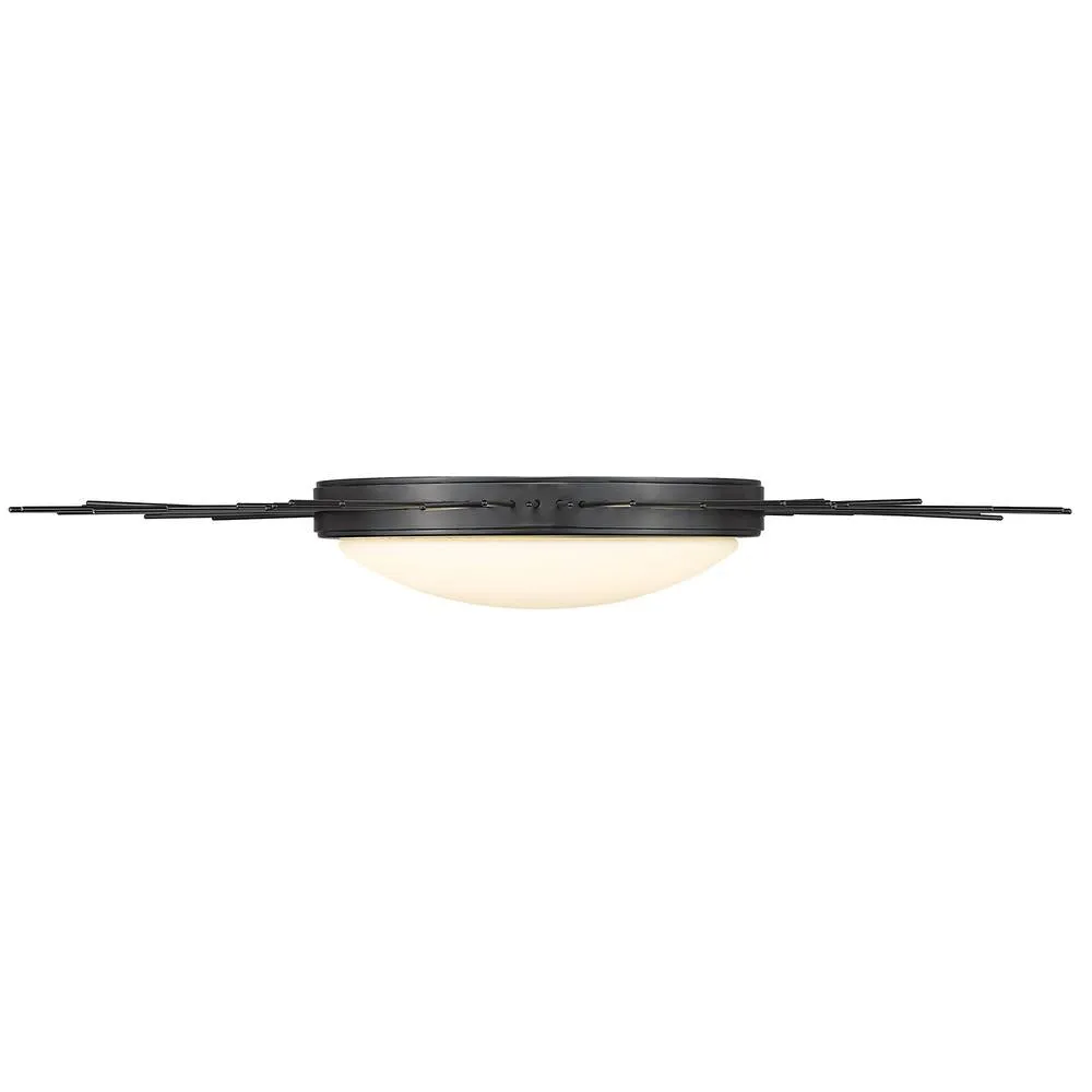 LED Flush Mount from the Kieran Collection in Matte Black Finish by Golden