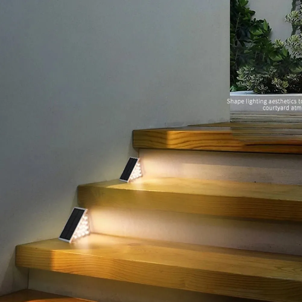 LED Solar Step Lights for Outdoor Stair - Triangle Solar Deck Light for Garden, Patio, Yard, Porch and  Front Door