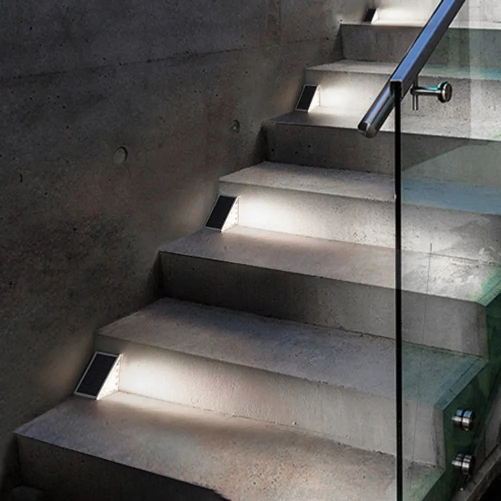 LED Solar Step Lights for Outdoor Stair - Triangle Solar Deck Light for Garden, Patio, Yard, Porch and  Front Door