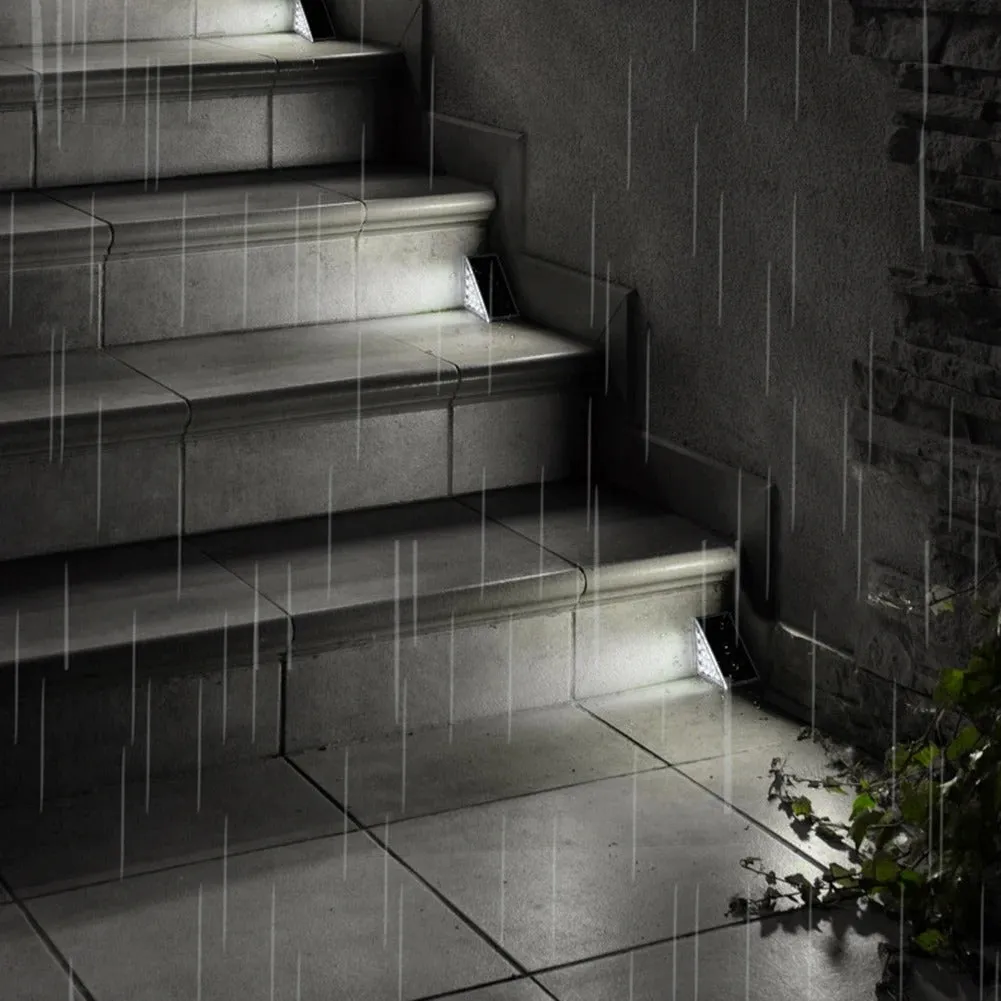 LED Solar Step Lights for Outdoor Stair - Triangle Solar Deck Light for Garden, Patio, Yard, Porch and  Front Door