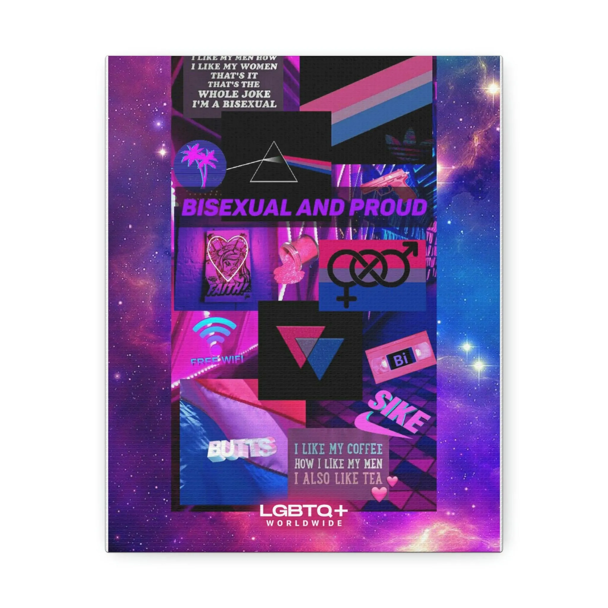 LGBTQ Purple Satin Canvas, Stretched