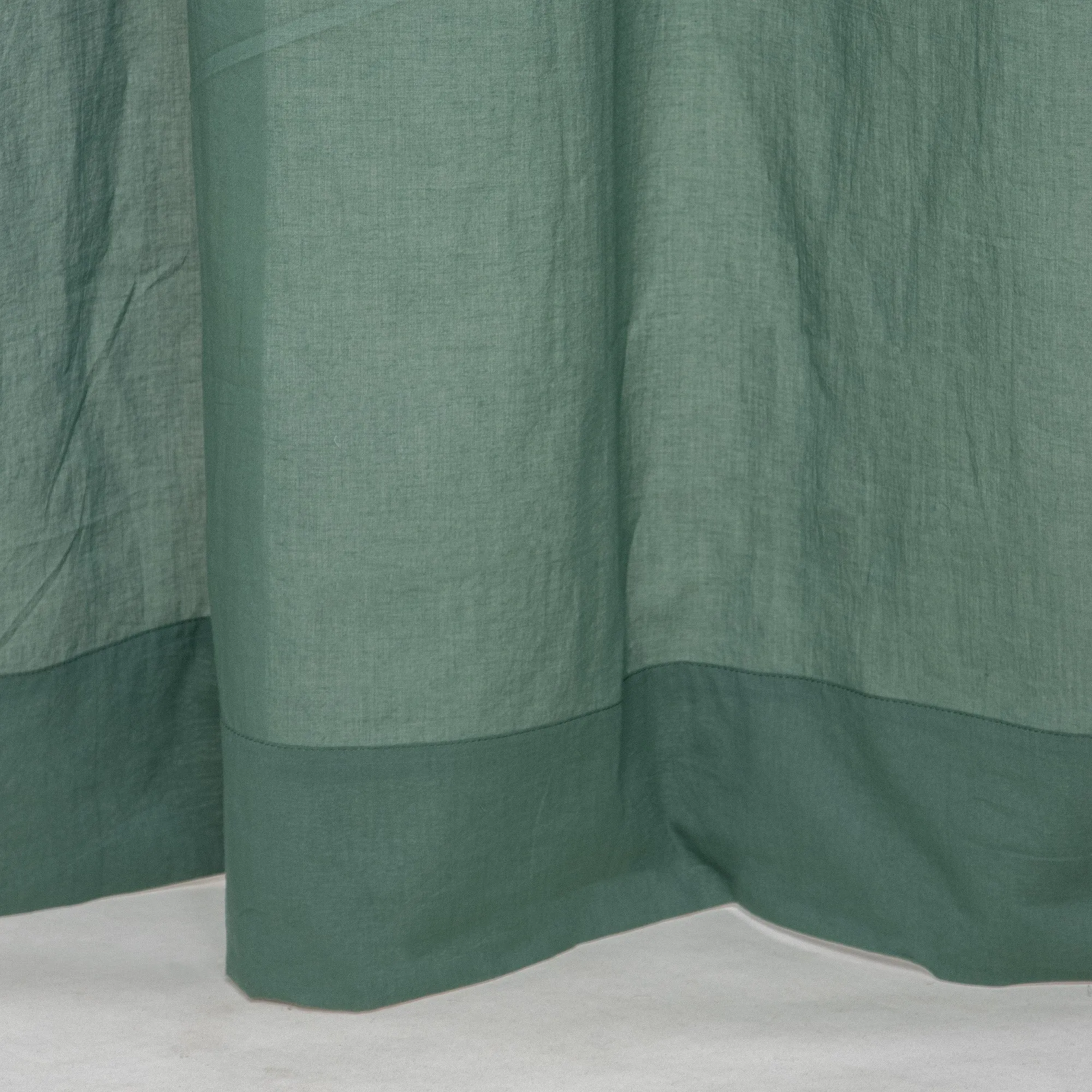 Luxury Green Cotton Sheer Bedroom Curtains Set