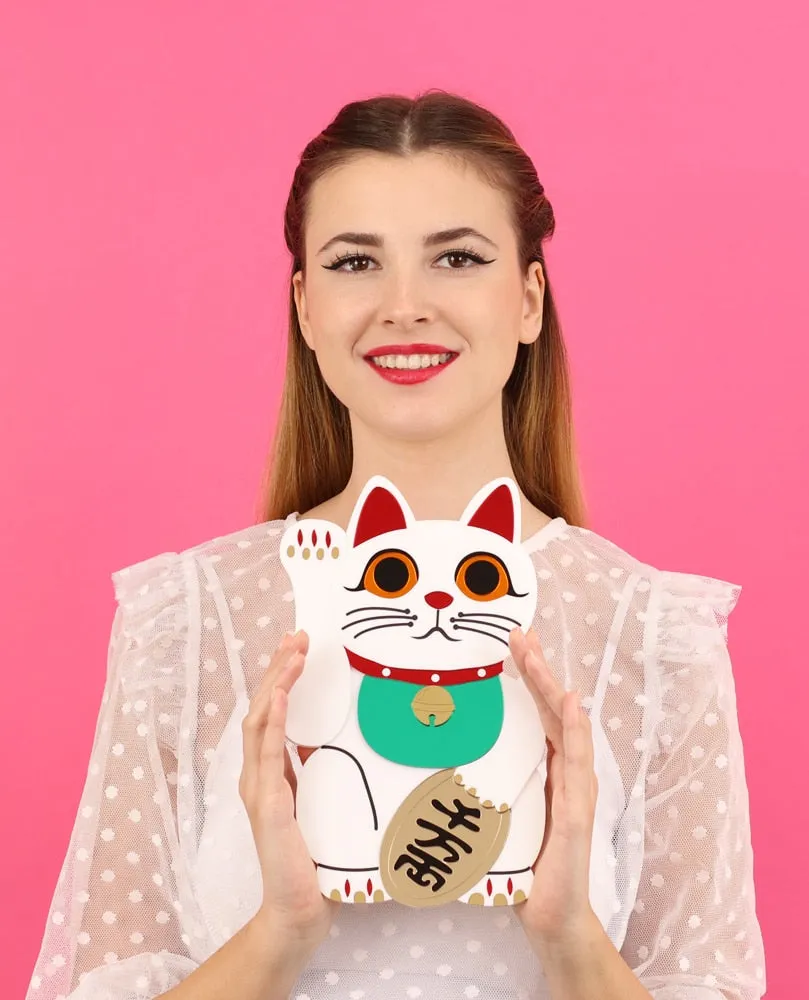 Maneki neko cat wall decor
