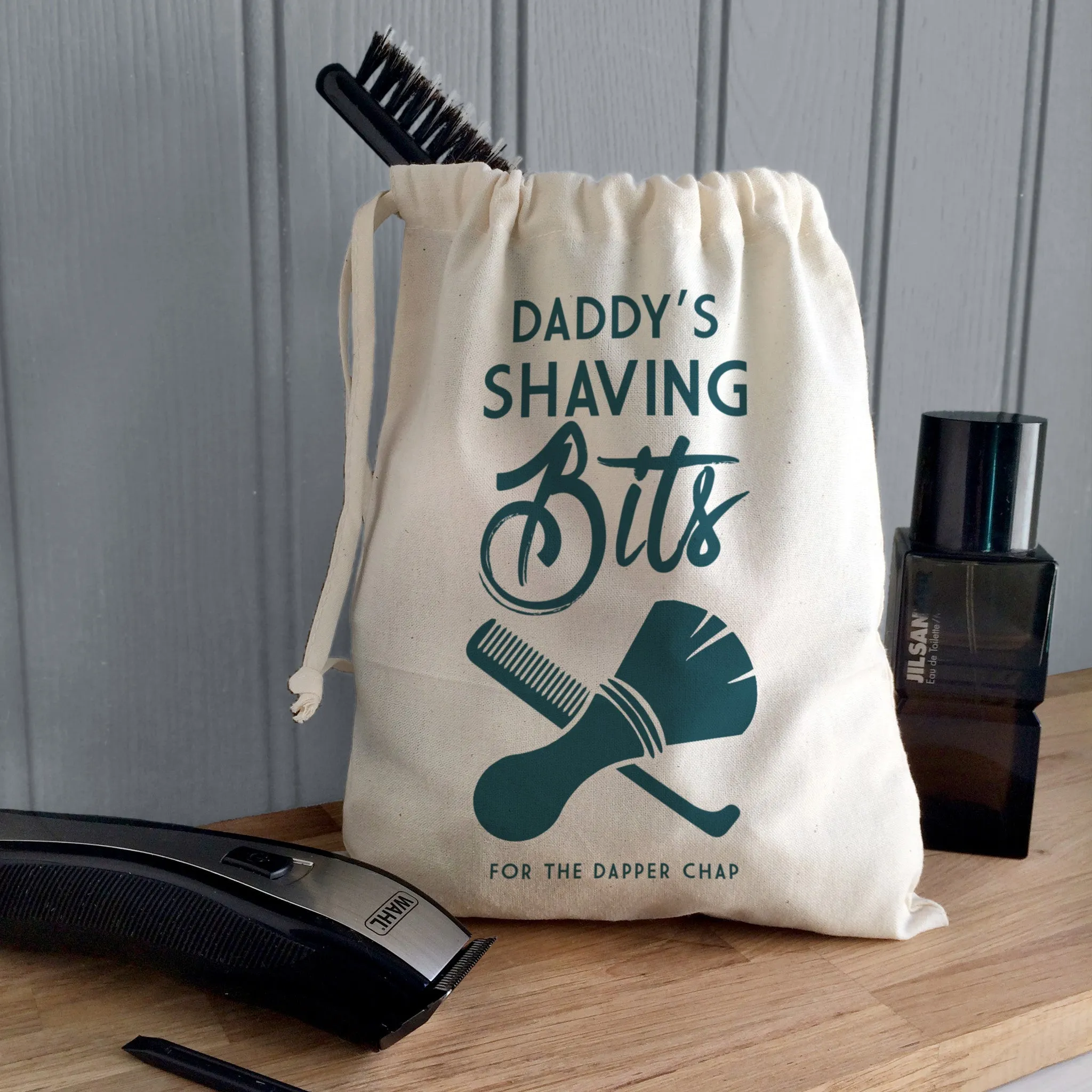 Men's Personalised 'Shaving Bits' Canvas Bag