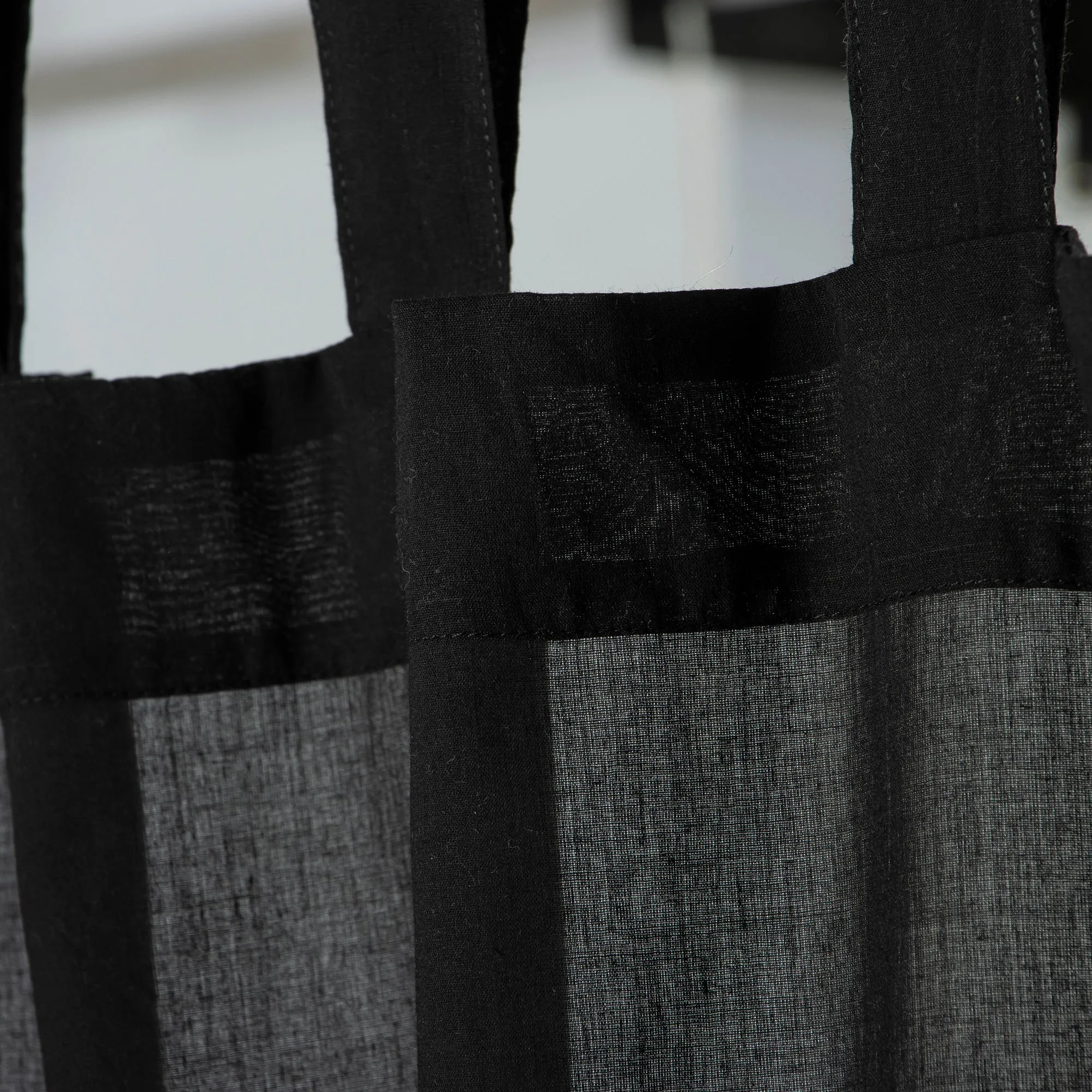 Midnight Black Cotton Curtain Set Decor For Home, Window Parde