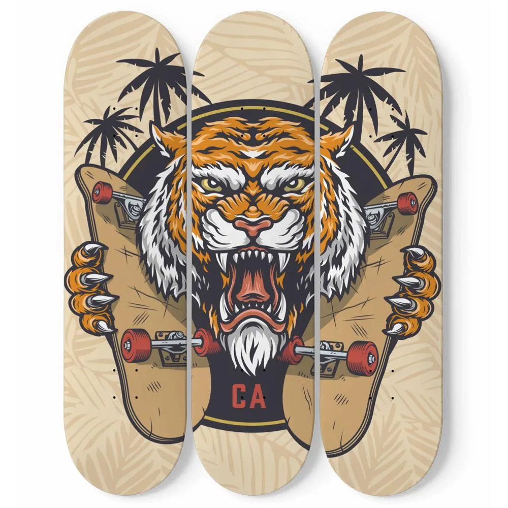 Mind-blowing Tiger Skateboard Wall Art