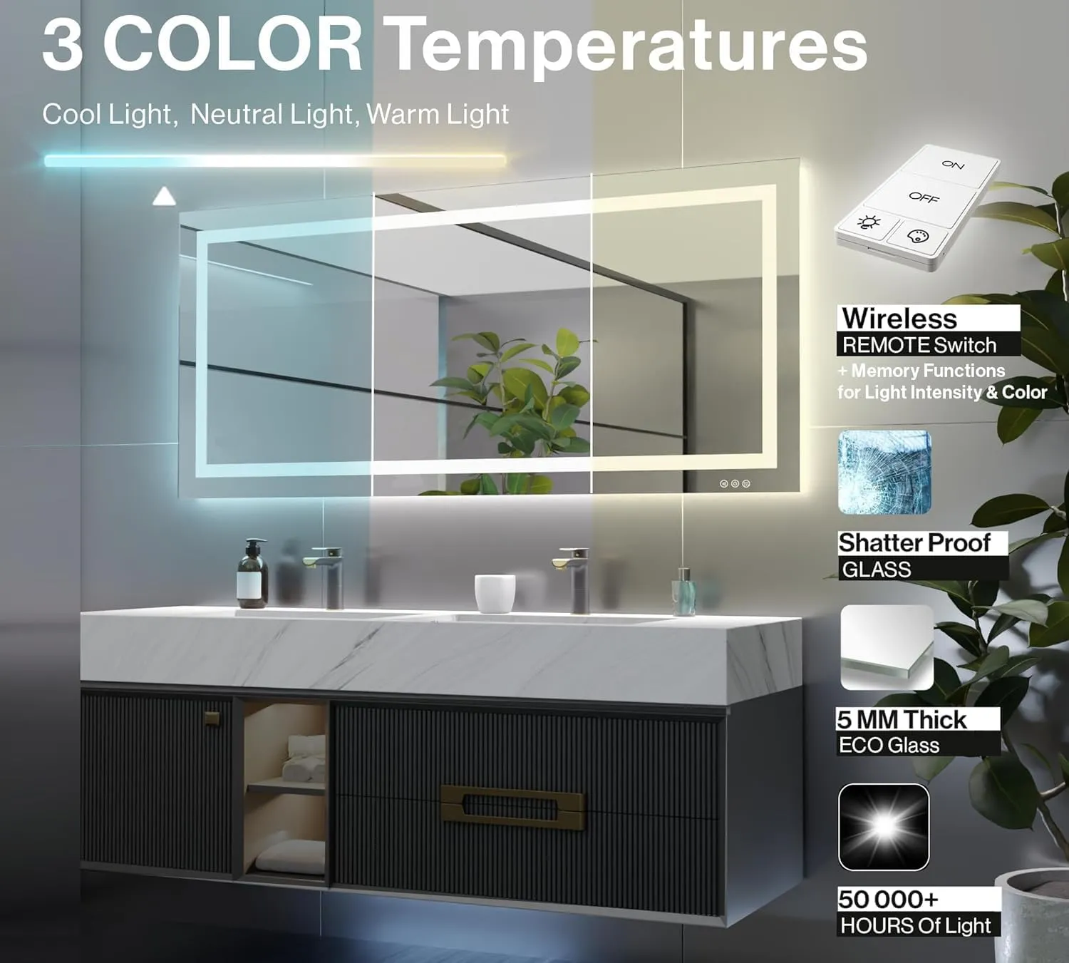 MIRROR WORLD Designer round mirror for bedroom, living room, dressing room, hallway, makeup room and washbasin Led mirror glass Bathroom Wall mirror size-(24x30).