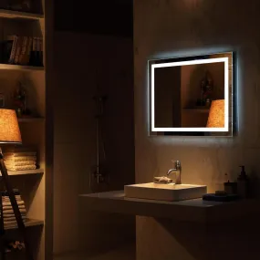 MIRROR WORLD led and Wall Mirror - Decorative Interior Decor Mirror for Bathroom, Bedroom Makeup Room and Wash Basin Mirror 3 led Lights (Warm,White,Natural White) and Shape Rectangular-24x30.