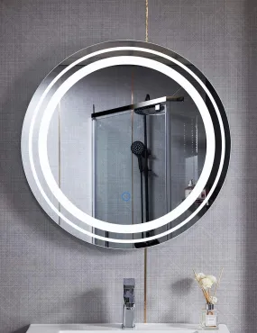 MIRROR WORLD led Mirror Glass for Bathroom and Bedroom Wall Mirror - Decorative Interior Mirrors for Bedroom, Living Room, Drawing Room, Hall, Makeup Room and Wash Basin and led Round mirror-15x15.