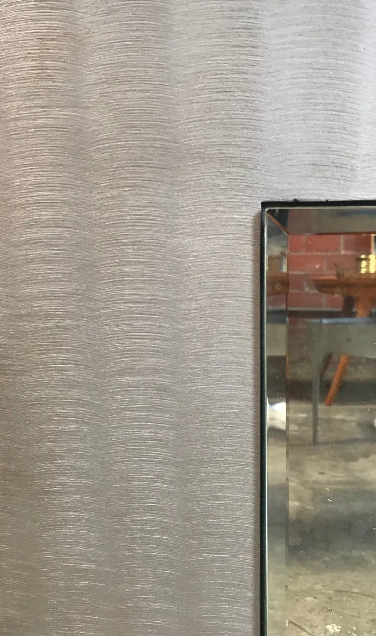 Modern Etched Squared Aluminum Mirror by Lorenzo Burchiellaro. Signed. Italy, 1970s