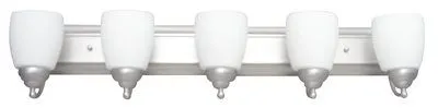 Monument Vanity Fixture Brushed Nickel 36 X 6-3/4 X 6-1/2 Inch  Uses (5) 100-Watt Incandescent Medium Base Lamps