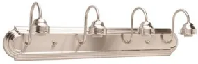 Monument Vanity Fixture Brushed Nickel Uses (4) 100-Watt Medium Base Lamps