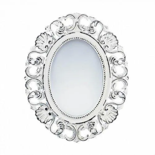 Off-white Distressed Scallop Wall Mirror (pack of 1 EA)