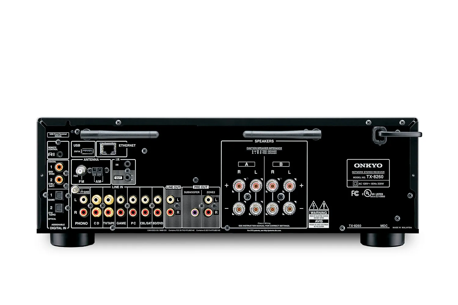 Onkyo TX-8260 2.0 Channel Network Stereo Receiver with Built-In Wi-Fi & Bluetooth (Certified Refurbished)