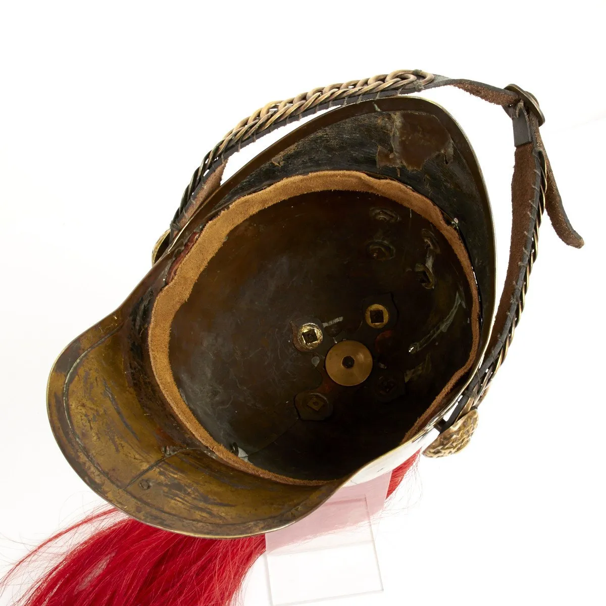 Original British Victorian Era 2nd Dragoons Royal Scots Greys Brass Helmet