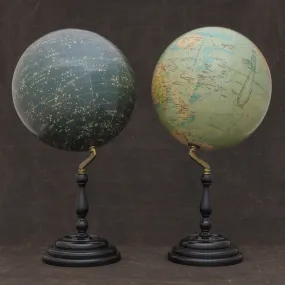Pair of Philip & Son 12 Inch Globes