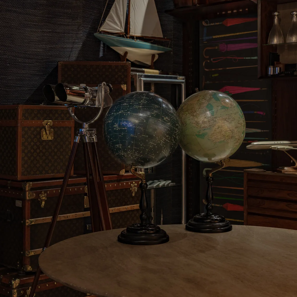 Pair of Philip & Son 12 Inch Globes