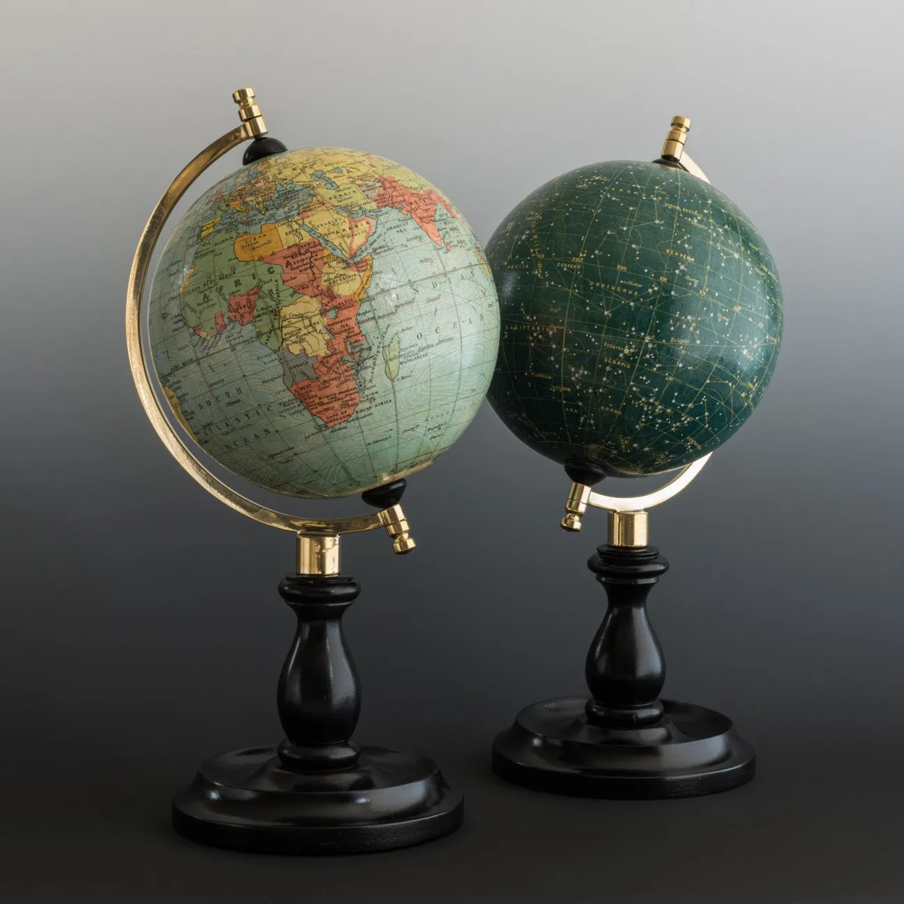 Pair of Terrestrial and Celestial Globes