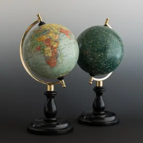 Pair of Terrestrial and Celestial Globes