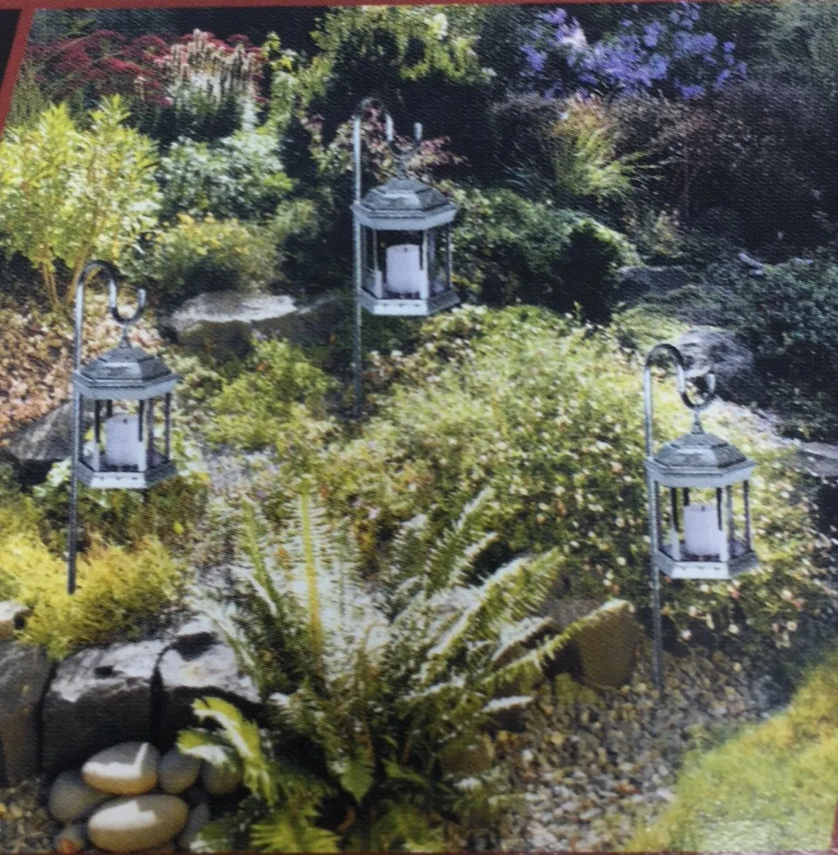 Paradise - Solar Power Flickering Candle Lantern Pewter