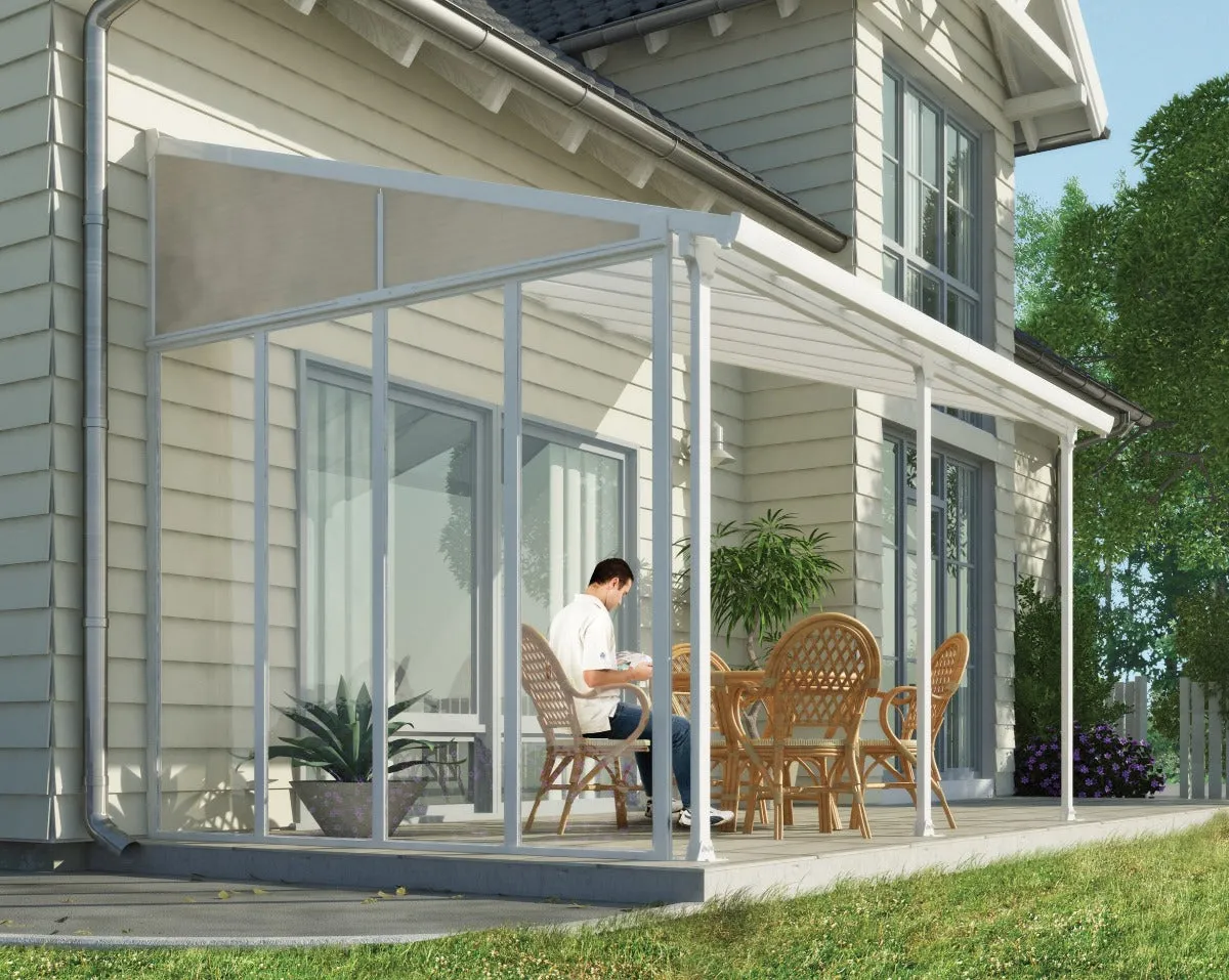 Patio Cover SideWall 10 ft. White Frame Clear Panels | Palram-Canopia